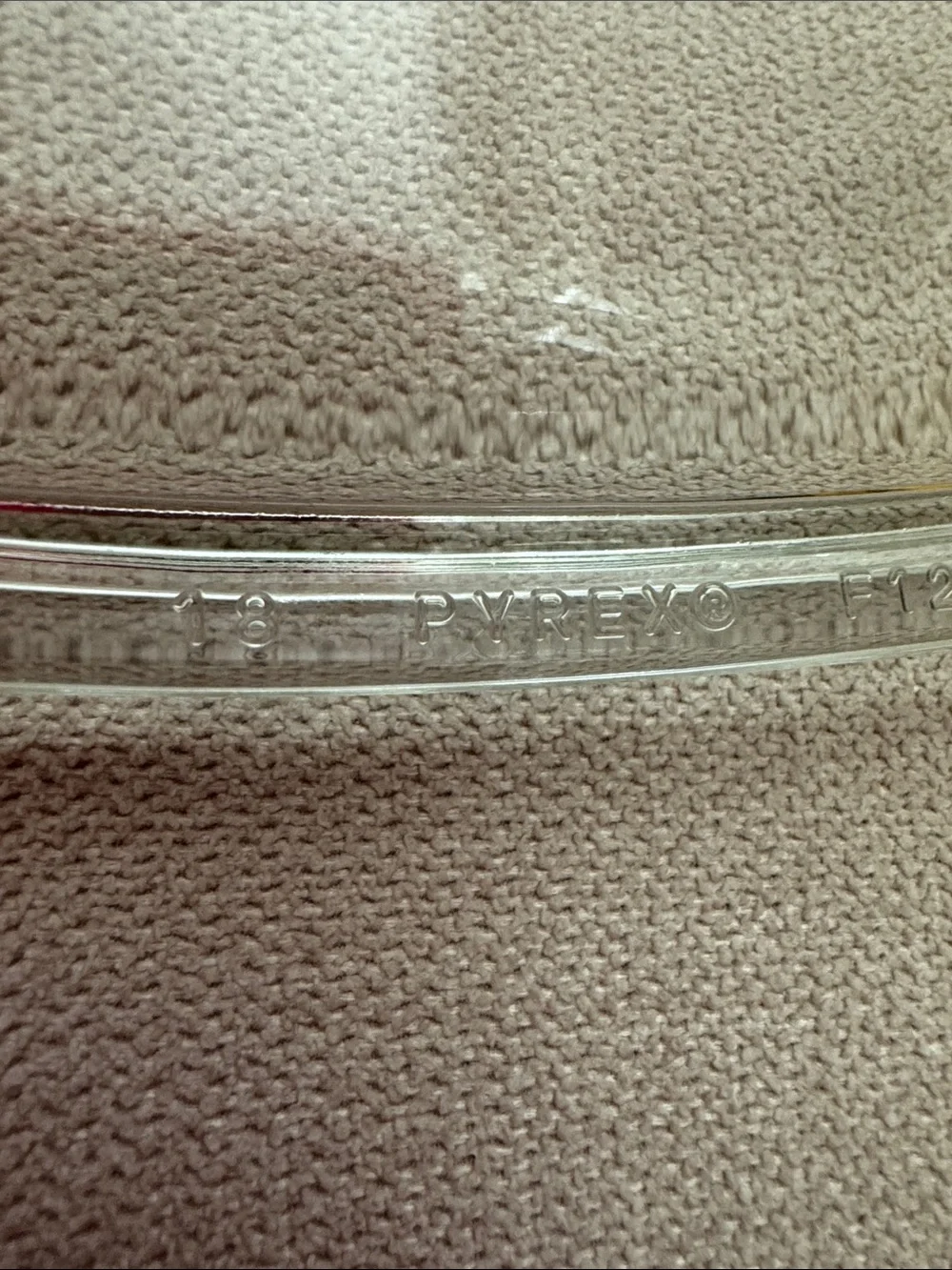 9x7” Pyrex Lid 18.  F12C.   A